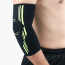 A Pair Sports Elbow Pads Breathable Pressurized Arm Guards Basketball Tennis Badminton Elbow Protectors, Size: L (Black Green)