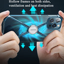 Oatsbasf Metal Magnetic Airbag Frame Shell Heat Dissipation Mobile Phone Ring Bracket For iPhone 12 Pro Max(Blue)