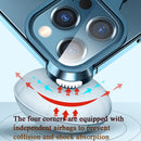 Oatsbasf Metal Magnetic Airbag Frame Shell Heat Dissipation Mobile Phone Ring Bracket For iPhone 12 Pro Max(Blue)