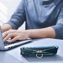 Oatsbasf Metal Magnetic Airbag Frame Shell Heat Dissipation Mobile Phone Ring Bracket For iPhone 12 Pro Max(Blue)