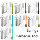 Stainless Steel Spice Syringe Barbecue Tool Turkey Needle Set(Blue)