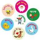 5 PCS Cute Animal English Teaching Reward Stickers(5-2 Farm)