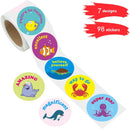 5 PCS Cute Animal English Teaching Reward Stickers(5-3 Ocean)