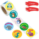 5 PCS Cute Animal English Teaching Reward Stickers(5-6 Animals)