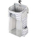 Baby Crib Hanging Bag Multifunctional Detachable Bed Diaper Toy Storage Bag(Gray Stripe)