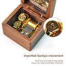 Frame Style Music Box Wooden Music Box Novelty Valentine Day Gift,Style: Rosewood Gold-Plated Movement