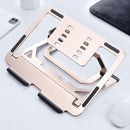 LH-T610 Aluminum Alloy Laptop Bracket Folding Lifting Desktop Cooling Bracket(Rose Gold)