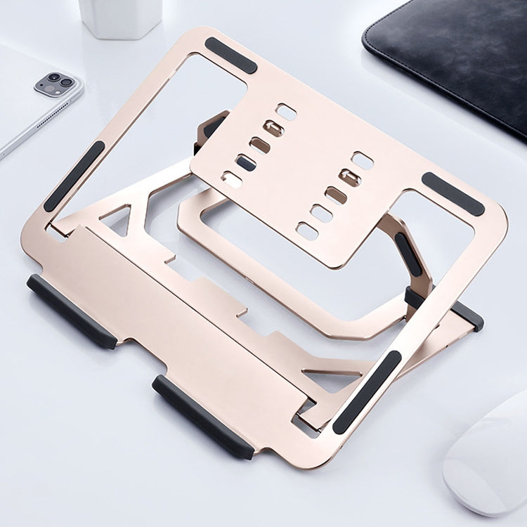 LH-T610 Aluminum Alloy Laptop Bracket Folding Lifting Desktop Cooling Bracket(Rose Gold)