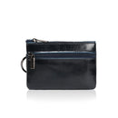 AP122 Leather Mini Multifunctional Coin Purse Small Card Holder Retro Zipper Short Clutch(Navy Blue)