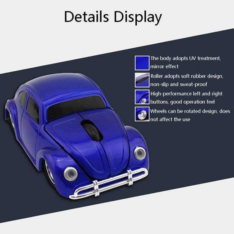 CM0010B 1200 DPI 3-keys Car Shape Wireless Mouse(Blue)