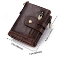 RFID Anti-Theft Swipe Wallet Tri-Fold Multi-Card Slot Crazy Horse Leather Men Leather Wallet(Green)