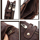 RFID Anti-Theft Swipe Wallet Tri-Fold Multi-Card Slot Crazy Horse Leather Men Leather Wallet(Brown)