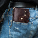 RFID Anti-Theft Swipe Wallet Tri-Fold Multi-Card Slot Crazy Horse Leather Men Leather Wallet(Brown)