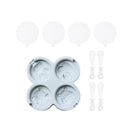 2 PCS Homemade Cartoon Animal Shape DIY Popsicle Ice Cream Mold With Lid Silicone Ice Tray, Specification: 4 Even (Blue)