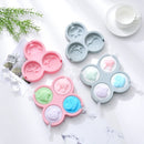 2 PCS Homemade Cartoon Animal Shape DIY Popsicle Ice Cream Mold With Lid Silicone Ice Tray, Specification: 4 Even (Blue)