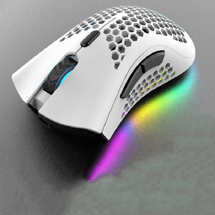 K-Snake BM600 1600 DPI 7-keys Hollow Lightweight Wireless Charging RGB Colorful Gaming Mouse(Wireless BM600 White)