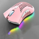 K-Snake BM600 1600 DPI 7-keys Hollow Lightweight Wireless Charging RGB Colorful Gaming Mouse(Wireless BM600 Pink)