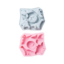 2 PCS Dinosaur Ice Tray Mold Baking Cake Pudding Chocolate Mold(Blue)