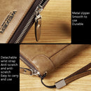 WEIXIER W95 Retro Business Handbag Casual Long Wallet Men Zipper Wallet(Khaki)