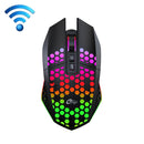 8 Keys 1200DPI Office Games Hollow Luminous Wireless Mouse(Black)