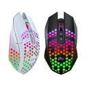 8 Keys 1200DPI Office Games Hollow Luminous Wireless Mouse(Black)