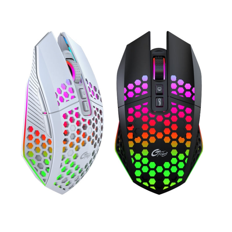 8 Keys 1200DPI Office Games Hollow Luminous Wireless Mouse(Black)