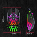 8 Keys 1200DPI Office Games Hollow Luminous Wireless Mouse(Black)