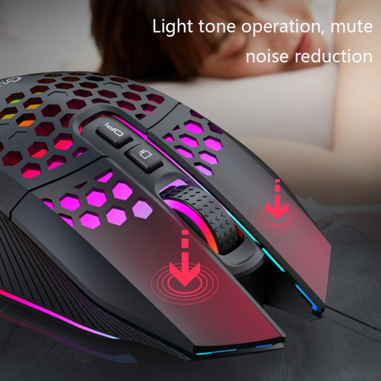 8 Keys 1200DPI Office Games Hollow Luminous Wireless Mouse(White)
