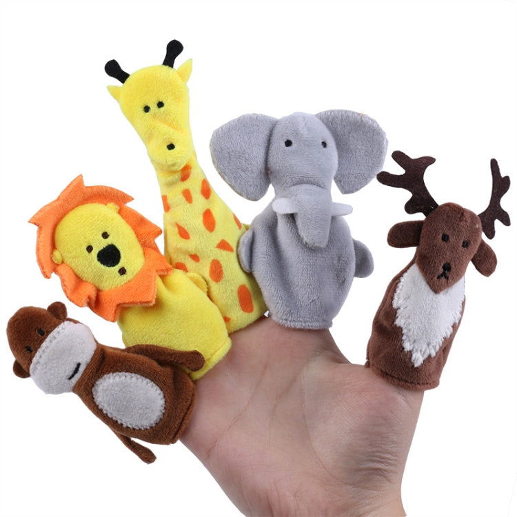 Animal Finger Dolls Plush Toys For Preschool Education, Height: 7.5cm(5 PCS/Set Forest Baby A )