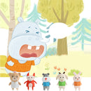 Animal Finger Dolls Plush Toys For Preschool Education, Height: 7.5cm(5 PCS/Set Hippo+Story Cards)