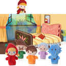 Animal Finger Dolls Plush Toys For Preschool Education, Height: 7.5cm(5 PCS/Set Little Red Hat+4 Story Cards)