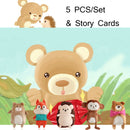 Animal Finger Dolls Plush Toys For Preschool Education, Height: 7.5cm(5 PCS/Set Little Grizzlies+Story Card)