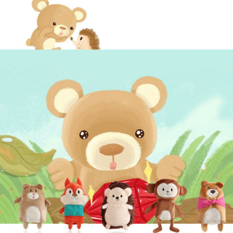 Animal Finger Dolls Plush Toys For Preschool Education, Height: 7.5cm(5 PCS/Set Little Grizzlies+Story Card)