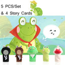 Animal Finger Dolls Plush Toys For Preschool Education, Height: 7.5cm(5 PCS/Set Tadpole+Story Card)