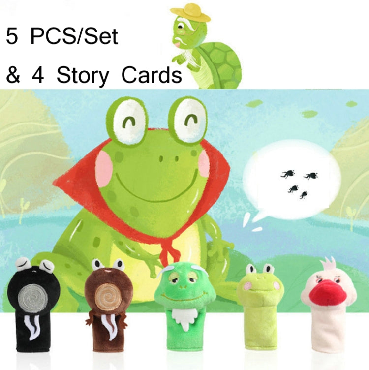 Animal Finger Dolls Plush Toys For Preschool Education, Height: 7.5cm(5 PCS/Set Tadpole+Story Card)