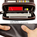 LEINASEN A80 Multi-Card Men Hand Bag Double Zip Big Capacity Wallet(Brown)