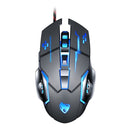 T-WOLF V6 USB Interface 6-Buttons 3200 DPI Wired Mouse Gaming Mechanical Macro Programming 7-Color Luminous Gaming Mouse, Cable Length: 1.5m(Macro Definition Audio Version Iron Gray)