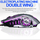 T-WOLF V6 USB Interface 6-Buttons 3200 DPI Wired Mouse Gaming Mechanical Macro Programming 7-Color Luminous Gaming Mouse, Cable Length: 1.5m(Macro Definition Silent Version Star Color)