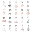 63 In 1 Cartoon DIY Handmade Jewelry Children Hand Chain Bracelet(Pink)