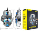 T-WOLF V10 USB Interface 7 Buttons 6400 DPI Gaming Wired Mouse Custom Macro Programming 4-Color Breathing Light Gaming Mouse, Cable Length: 1.5m(Gun Color)