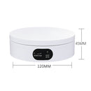 ND120 USB Automatic Rotating Camera Table Hand-Made Panoramic Display Table Turntable(White)