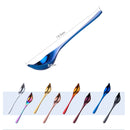 Household Kitchen Stainless Steel Seasoning Spoon 304 Thickened Tip Oil Spoon Mounting Spoon,Color: Black