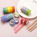 60 Colors / Box 15mmx4m Pure Color Rainbow Tape Handmade DIY Handbook Materials