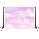 2.1m x 1.5m Unicorn Photography Background Cloth Birthday Theme Party Photo Background Cloth(W038)