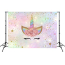 2.1m x 1.5m Unicorn Photography Background Cloth Birthday Theme Party Photo Background Cloth(W074)