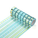 8 Rolls / Set Simple Basic Material Stamping Paper Tape Hand Ledger Decoration Sticker