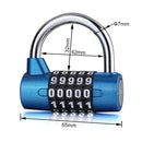 Large 5 Digit Combination Gym Cabinets Password Lock Tool Box Door Padlock(Blue)