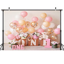 2.1m x 1.5m One Year Old Birthday Photography Background Cloth Birthday Party Decoration Photo Background(576)