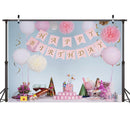 2.1m x 1.5m One Year Old Birthday Photography Background Cloth Birthday Party Decoration Photo Background(587)