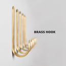 4 PCS Brass Gold Color Brushed Hook Punch-Free Metal Hanging Hook, Specification: Small
